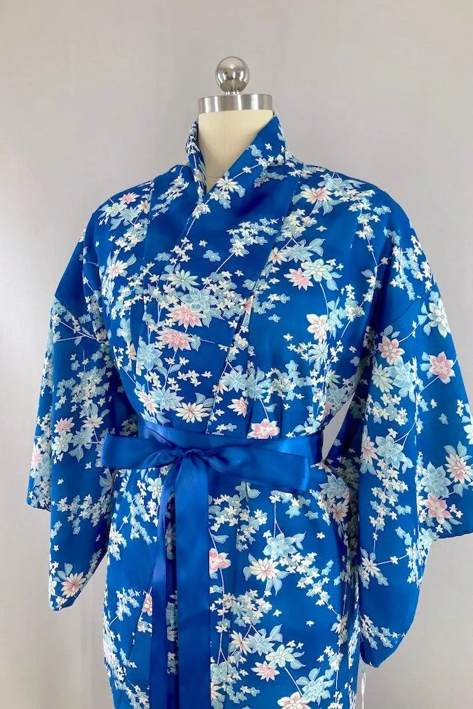Vintage Blue Cotton Kimono