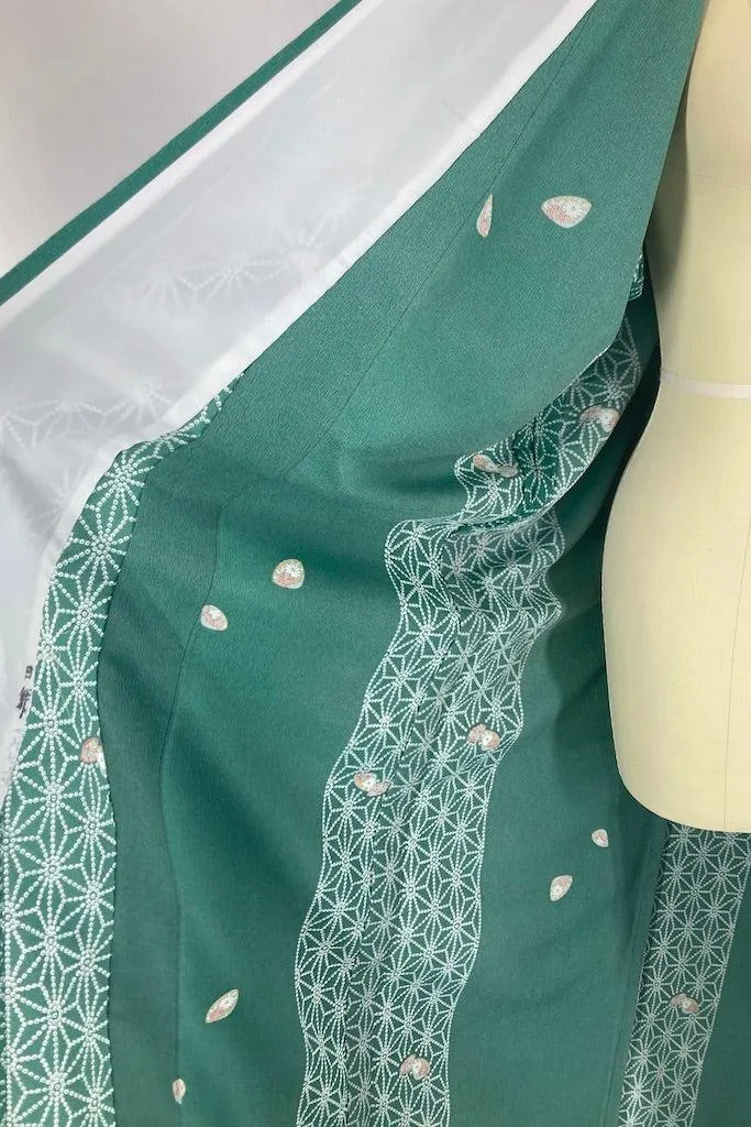 Vintage Emerald Green Kimono