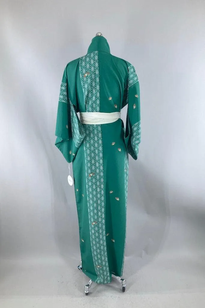 Vintage Emerald Green Kimono