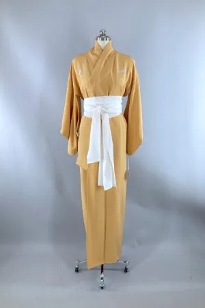 Vintage Gold Silk Kimono