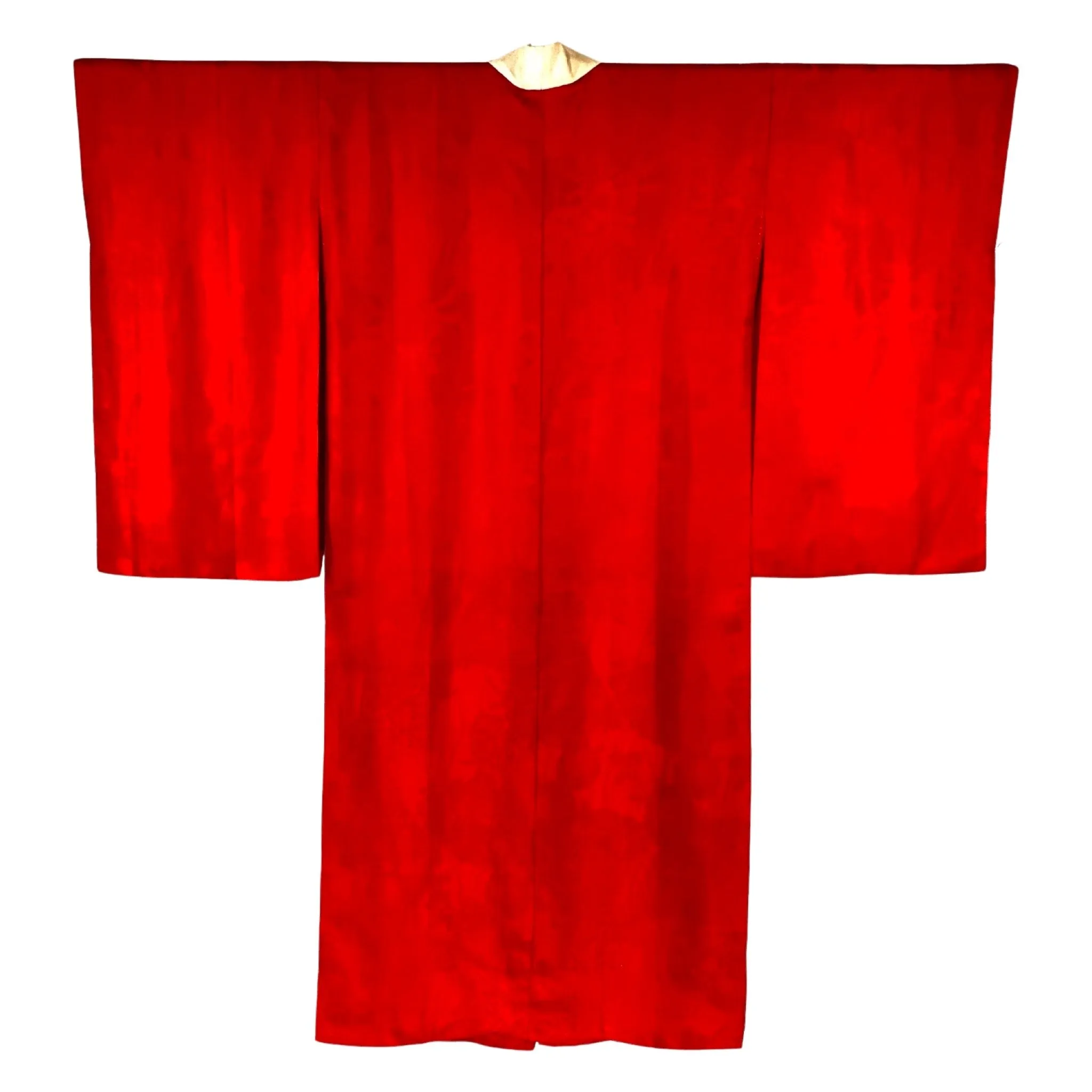 Vintage Juban Kimono Red With Flowers