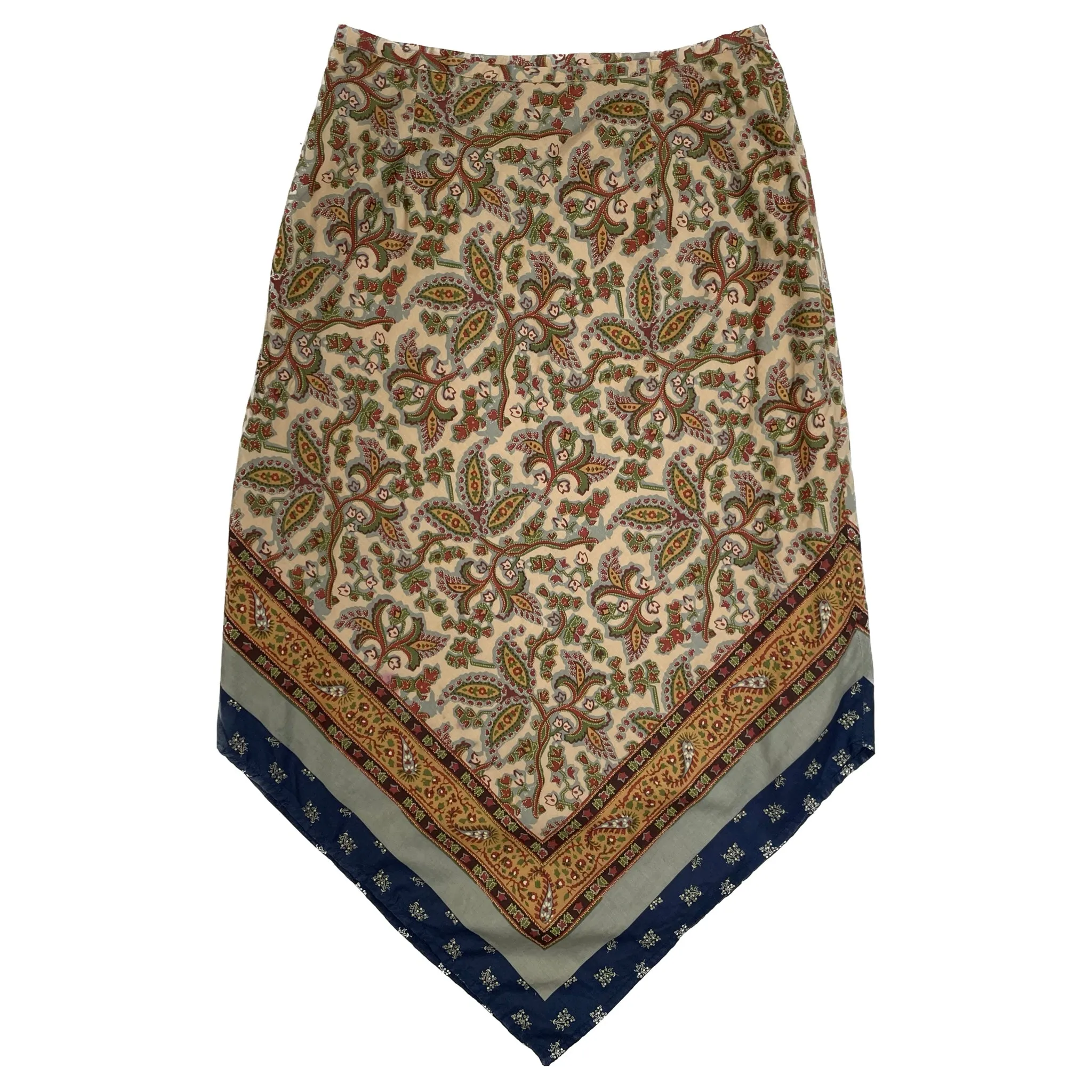 VINTAGE PAISLEY HANDKERCHIEF MIDI SKIRT SIZE SMALL