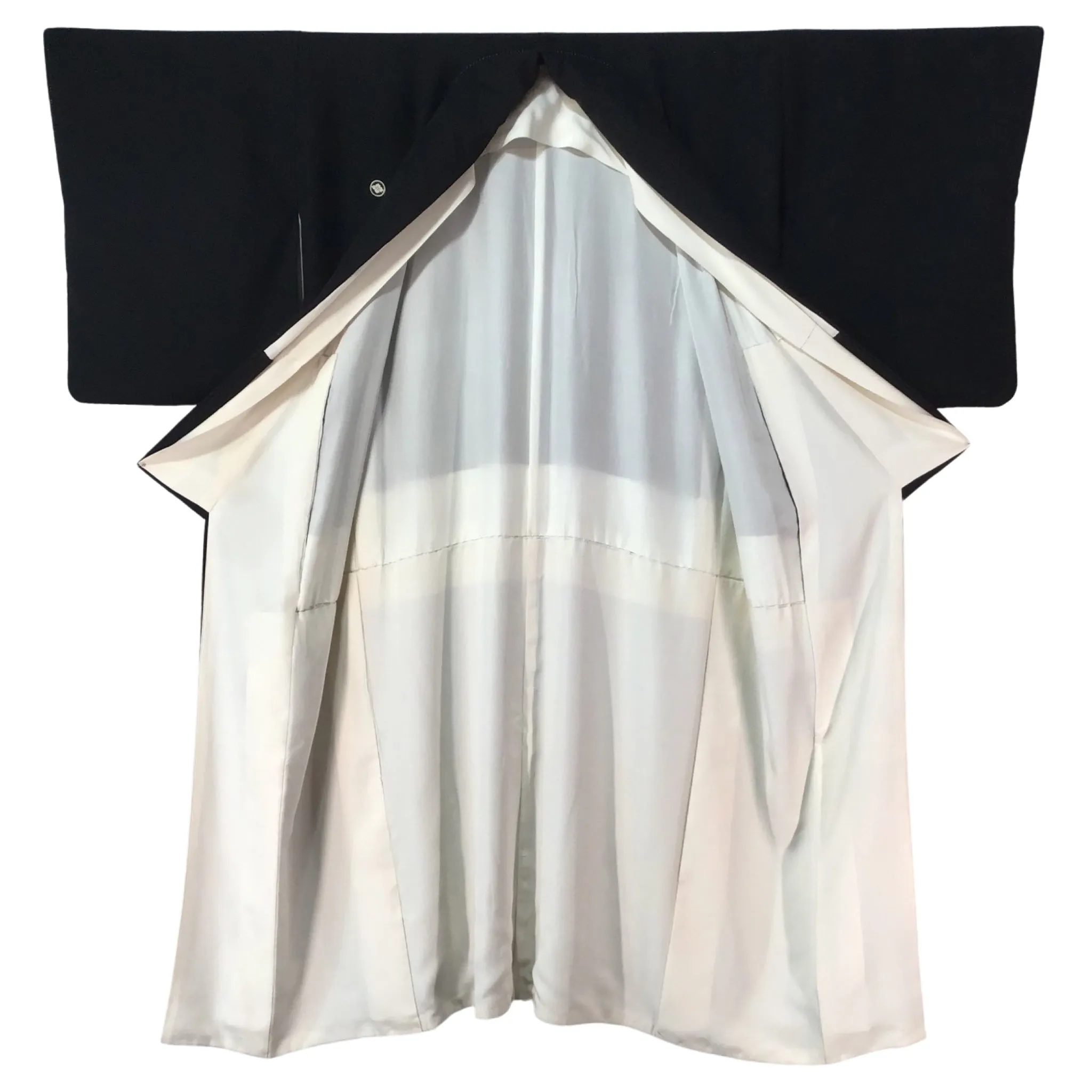 Vintage Tomesode Kimono ’Black With Landscape Scenes’
