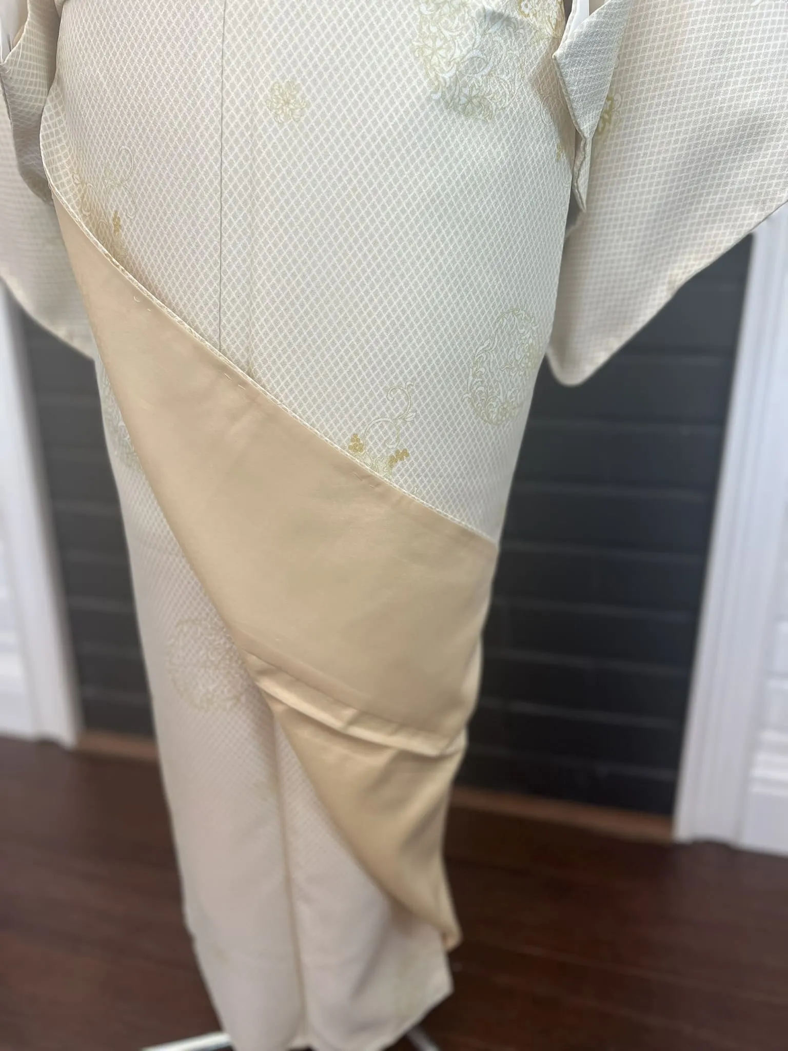 WASHABLE KIMONO, Lotus Flower, Size: M / Japanese Traditional Women's Kimono