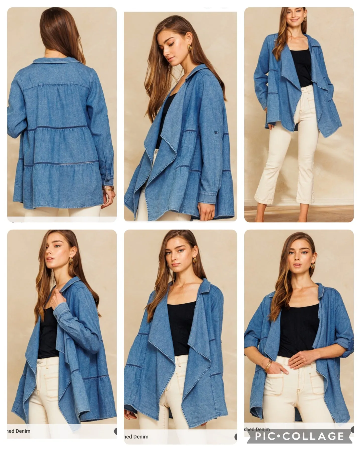 Washed Denim Cardigan