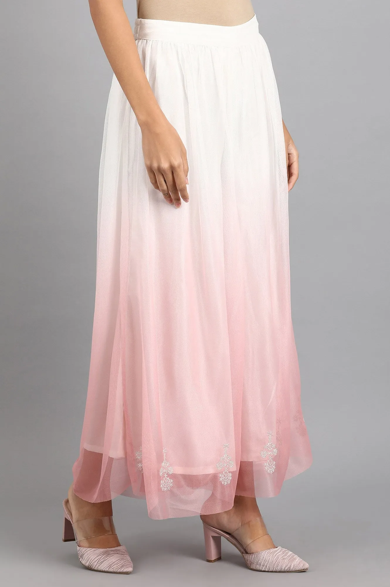 White Embroidered Culottes