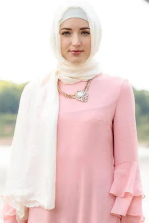 White Shimmer Hijab Head Scarf