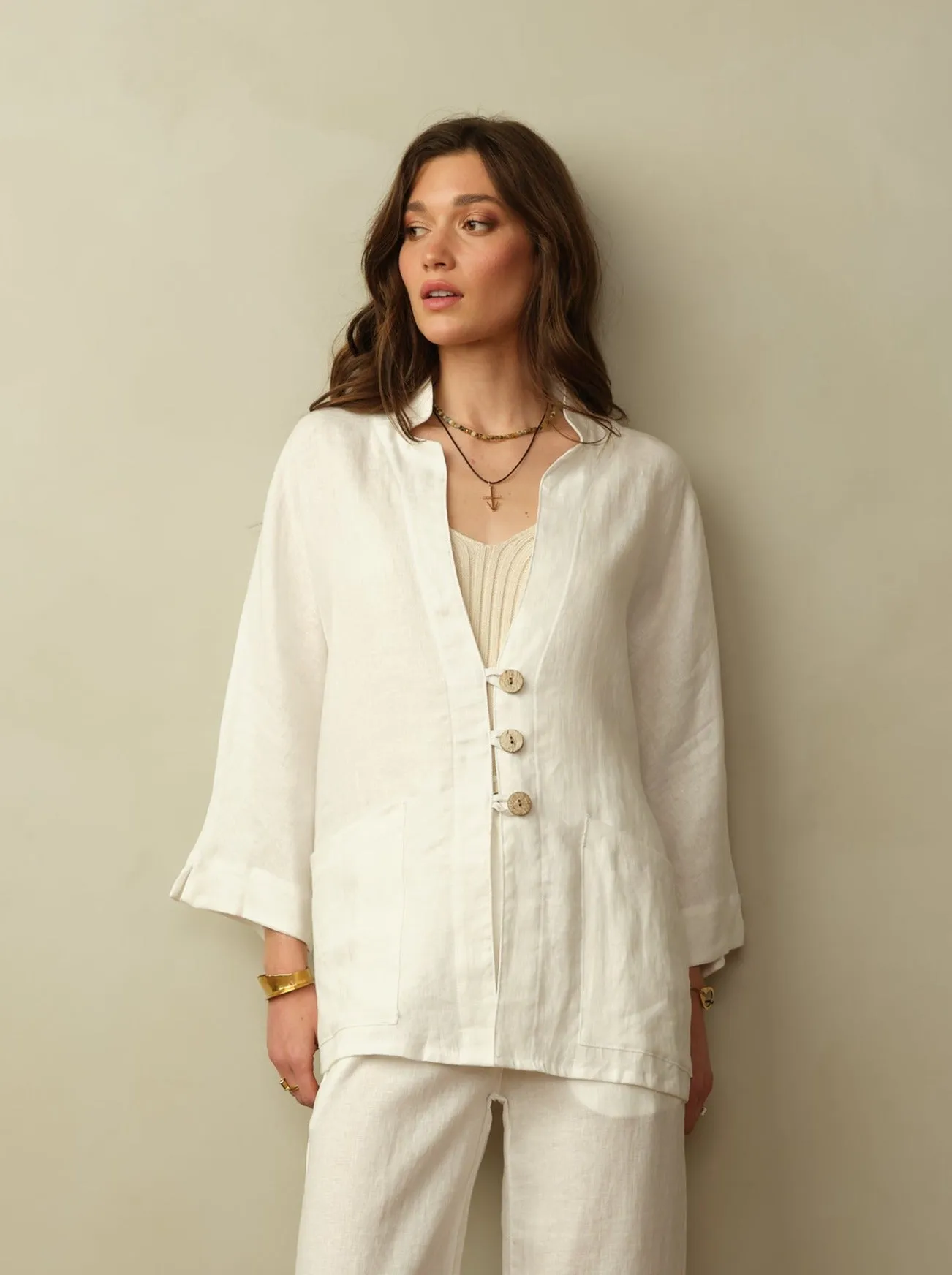 Women's Aoki Linen Kimono Jacket