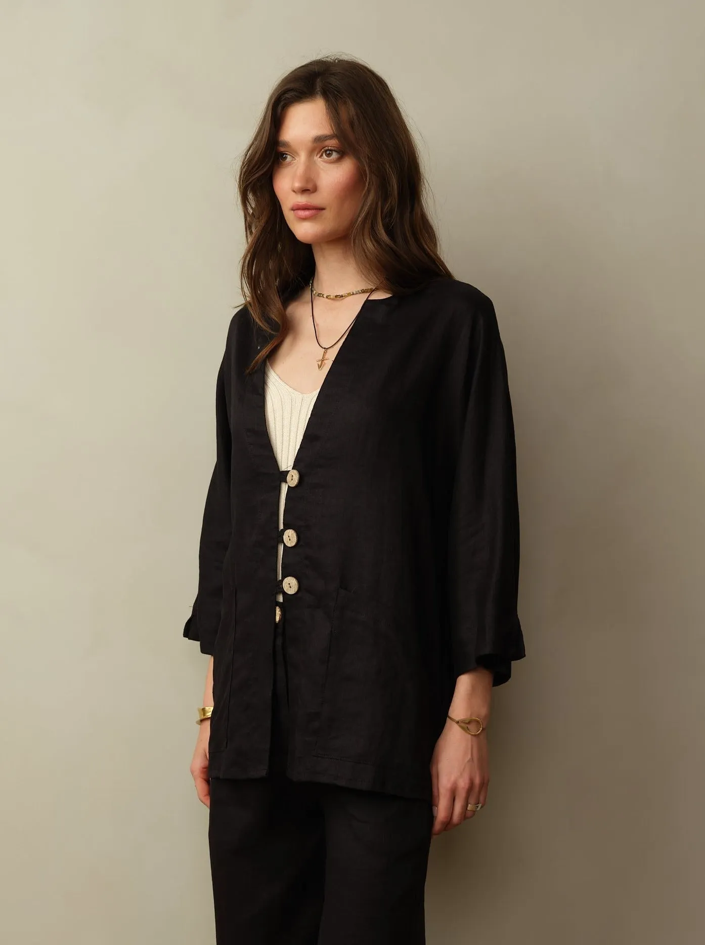 Women's Aoki Linen Kimono Jacket