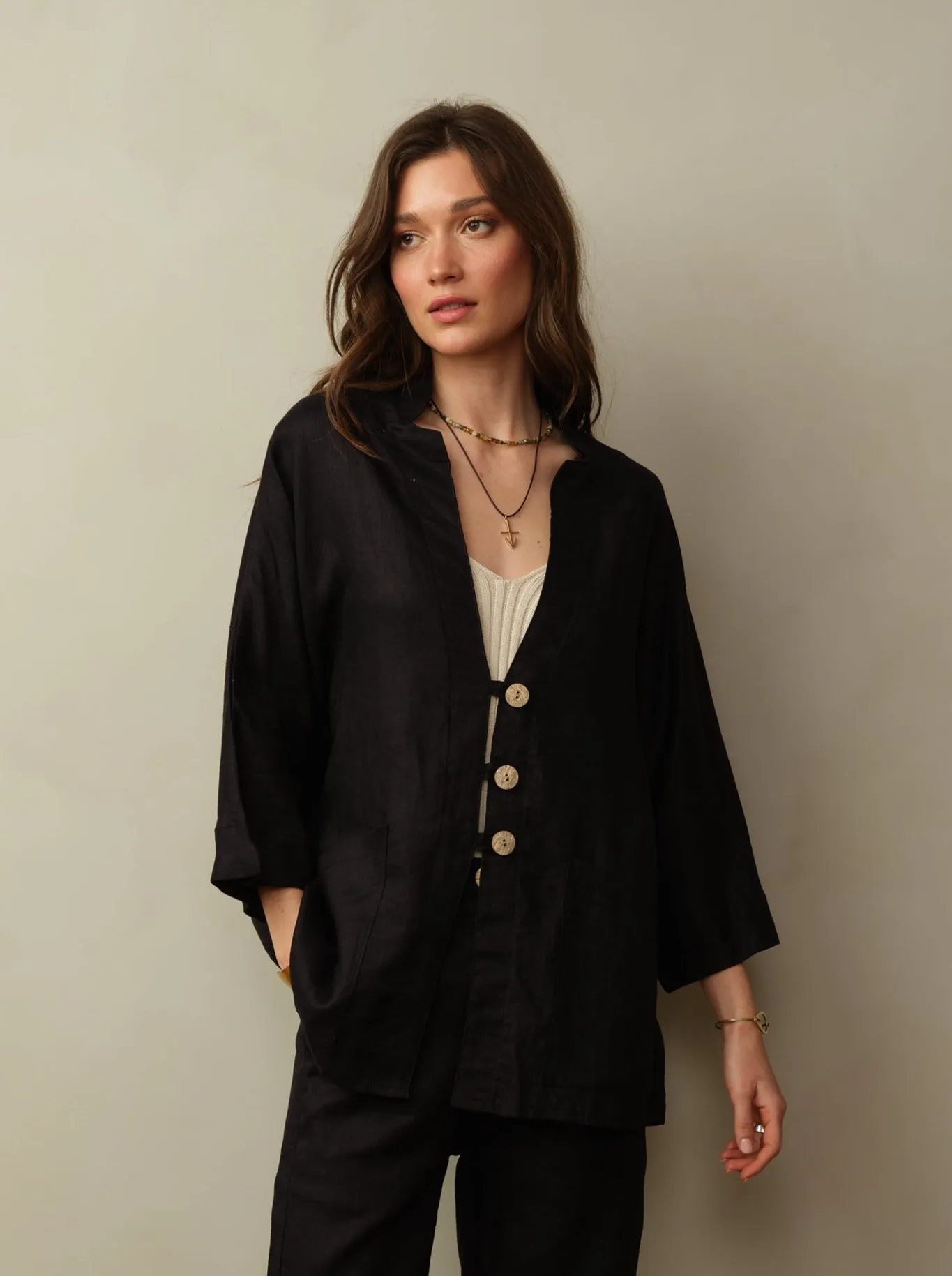 Women's Aoki Linen Kimono Jacket