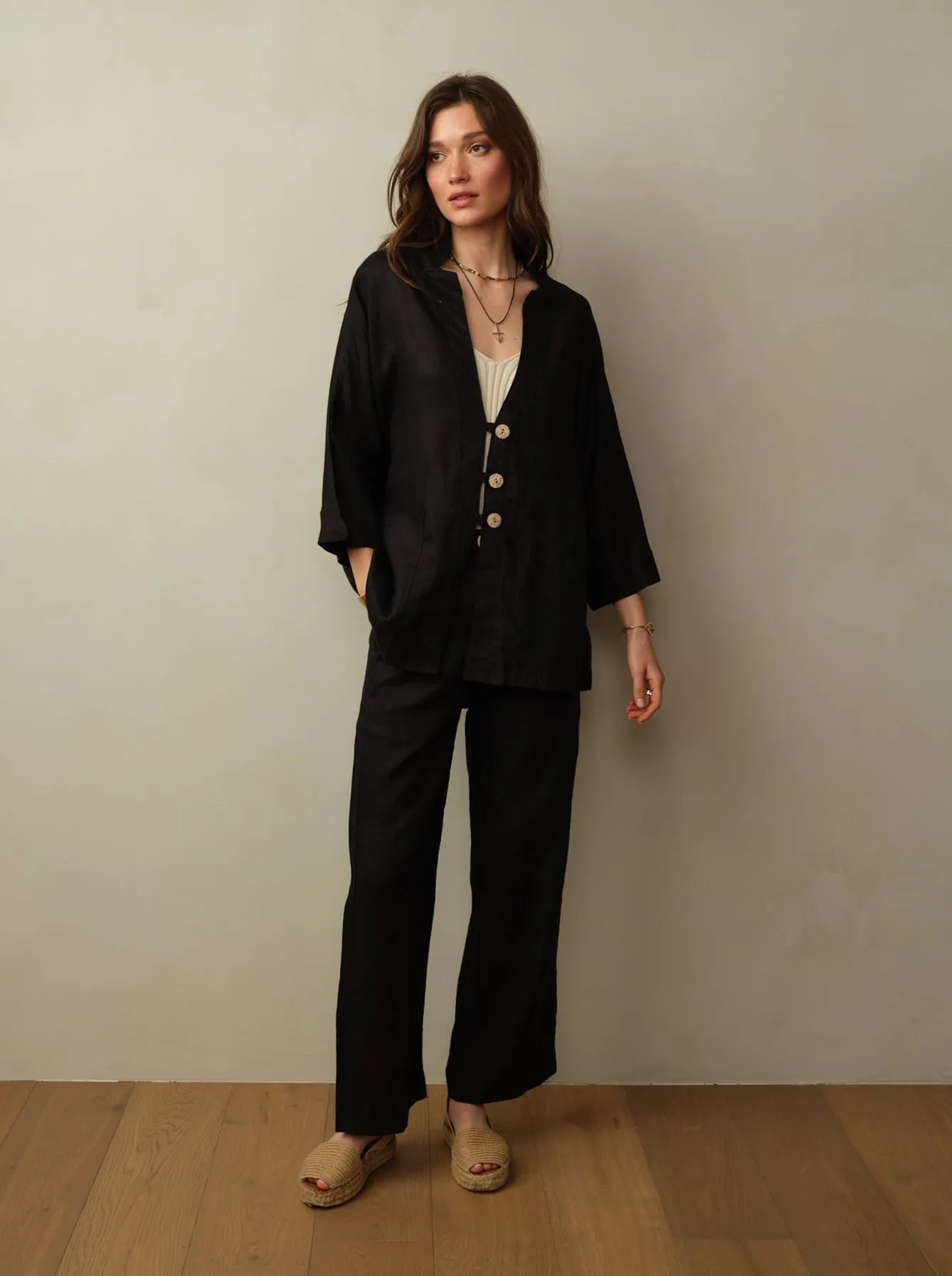 Women's Aoki Linen Kimono Jacket