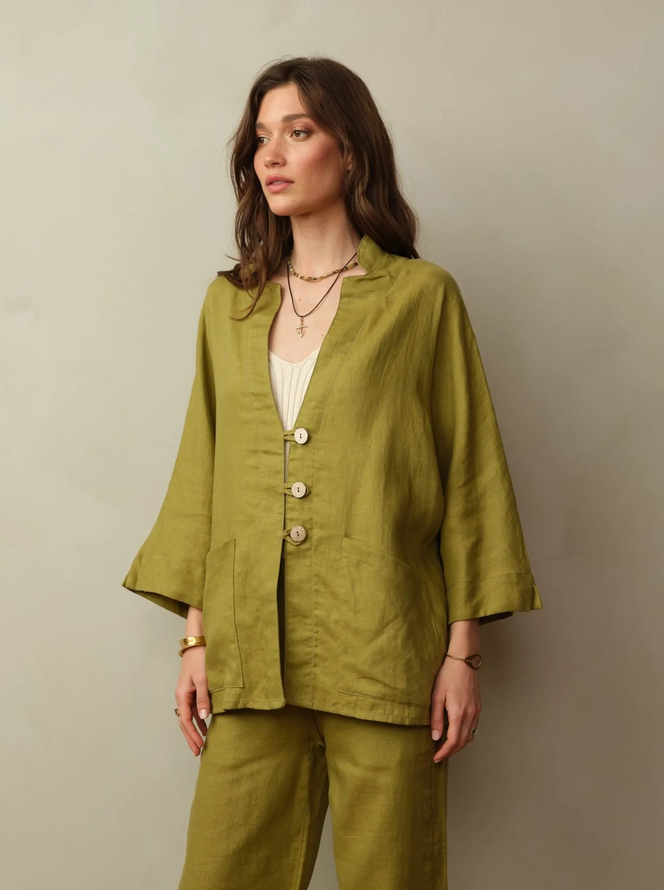 Women's Aoki Linen Kimono Jacket