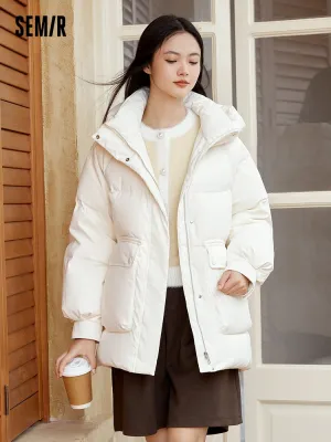Women's mid-length regular down jacket