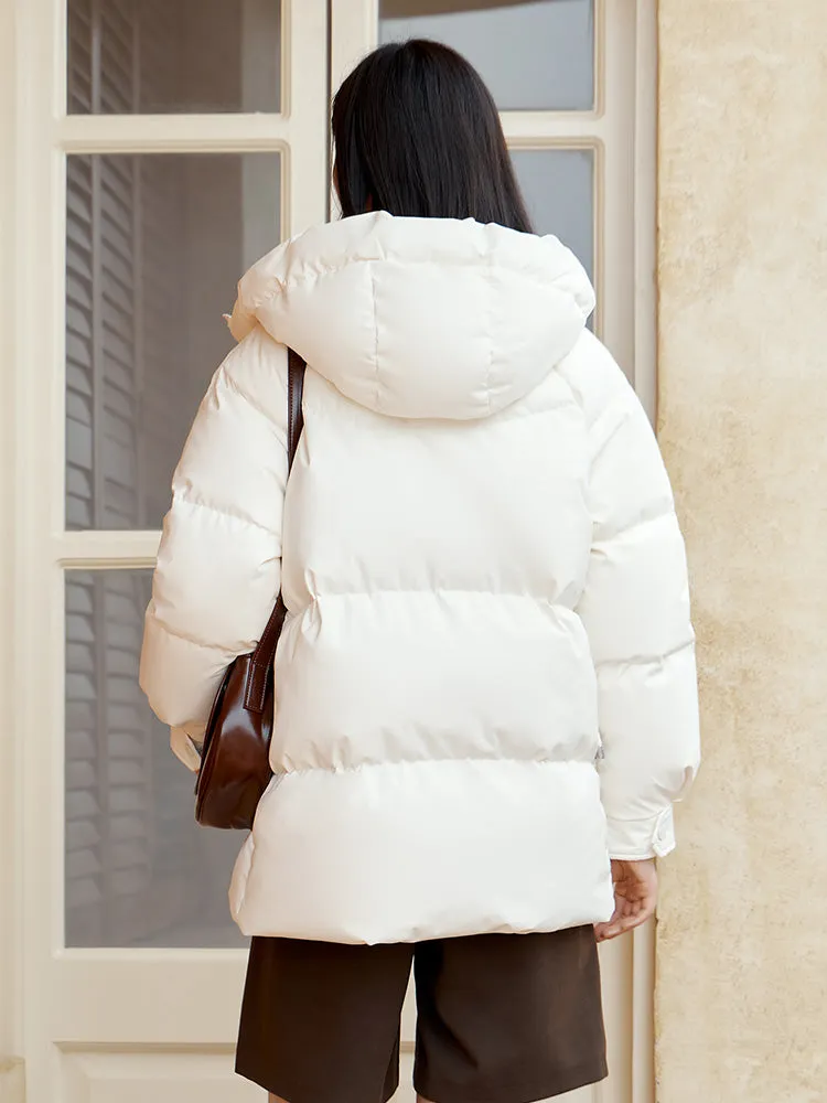 Women's mid-length regular down jacket