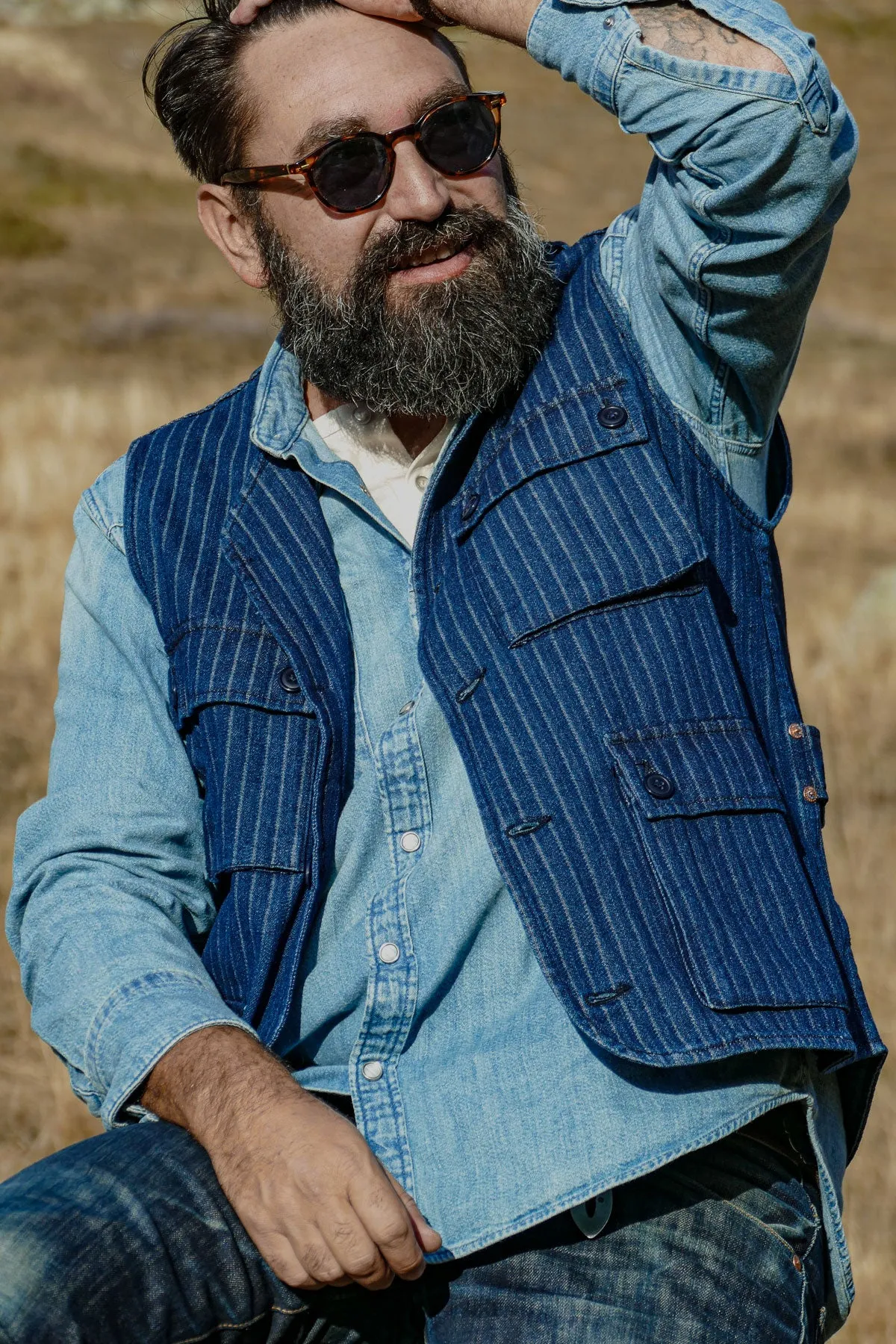 Workware - Striped Indigo Vietnam Vest