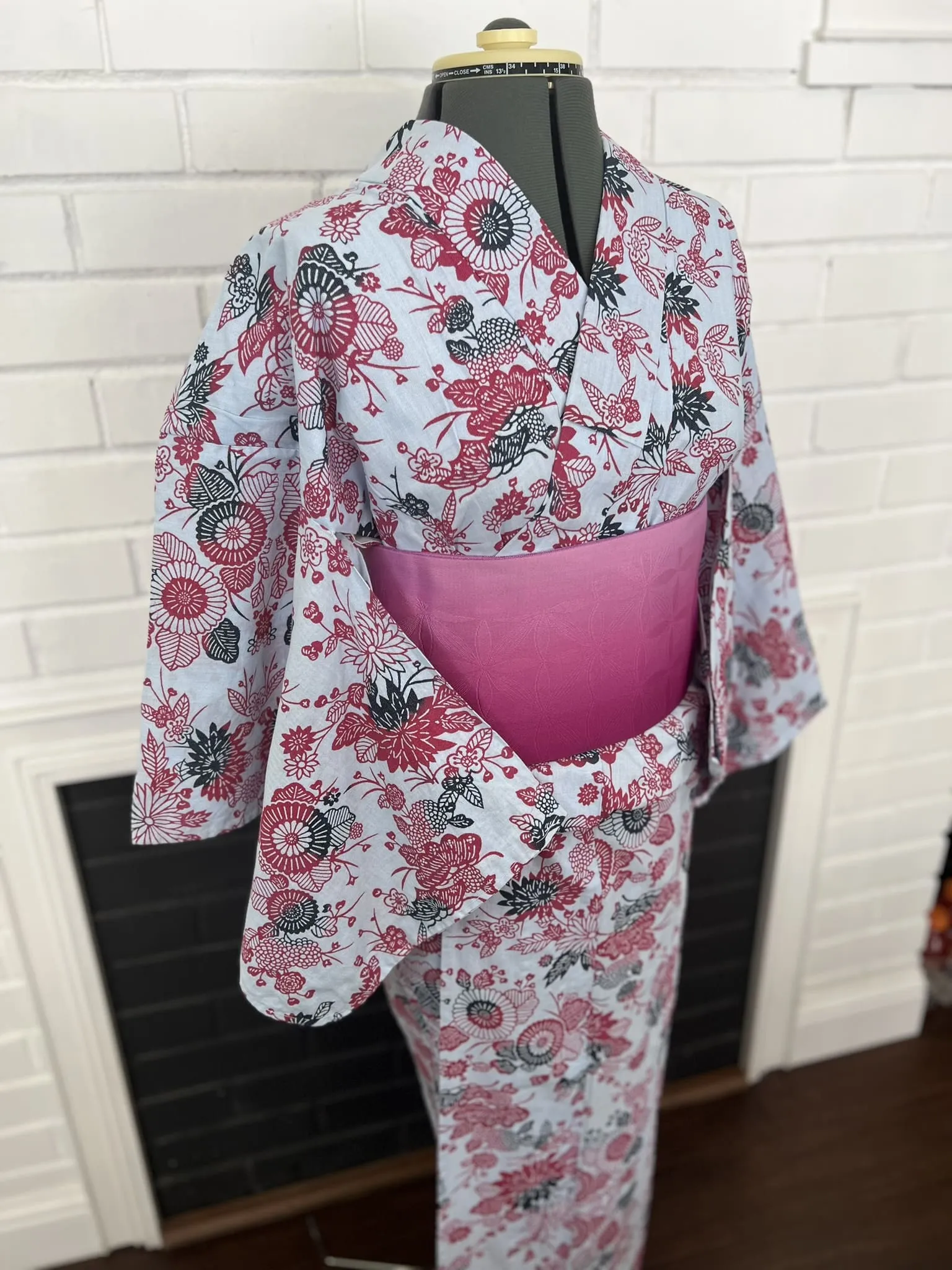 YUKATA, Chrysanthemum, Blue, Size: S-M / Japanese Traditional Women's Yukata
