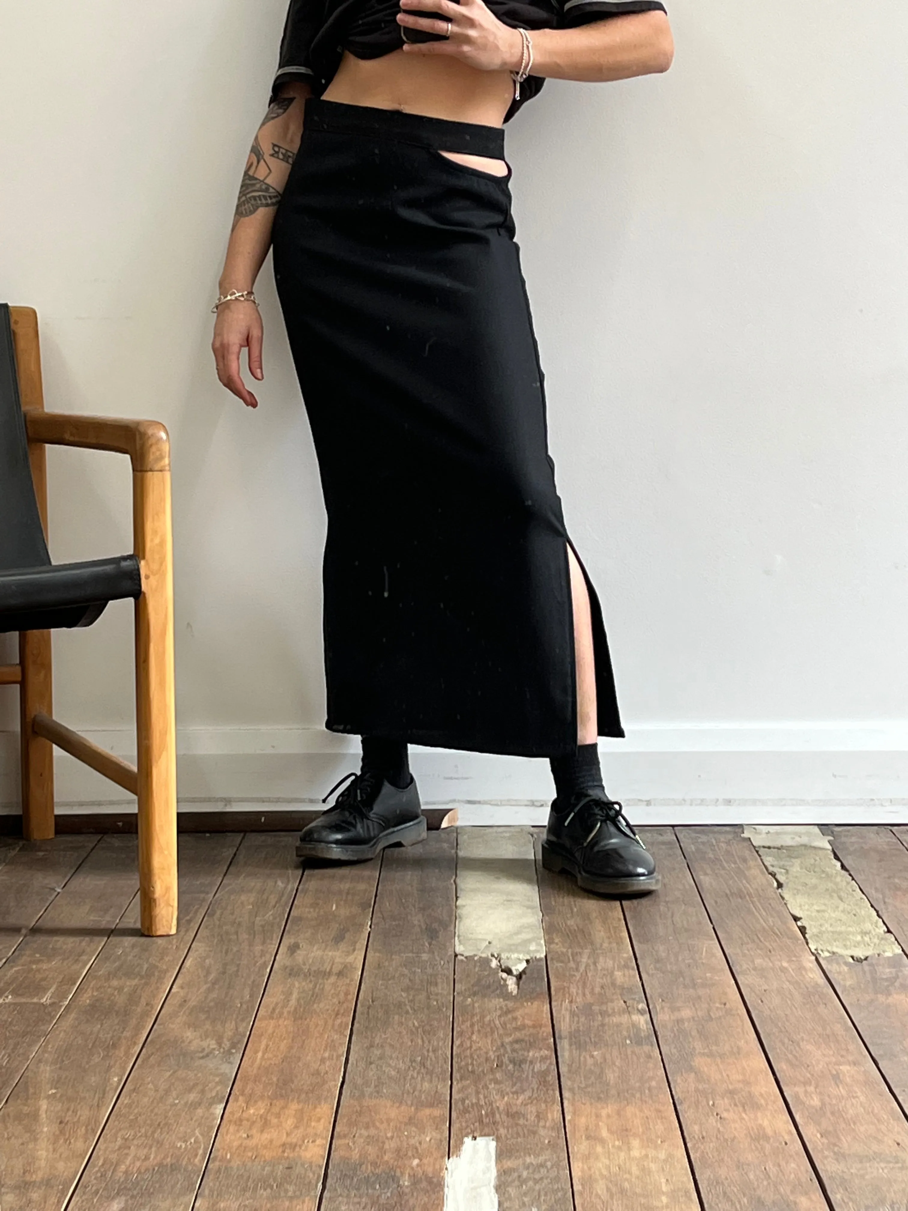 Yuni Cut Out Skirt Black